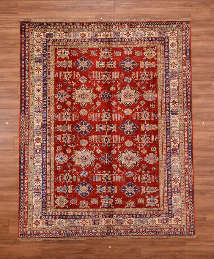 Shirvan Original Hand Woven Red Cream Vegetable Dyed Wool Carpet 245x303 7.42 Square Meters - 8x10 ft