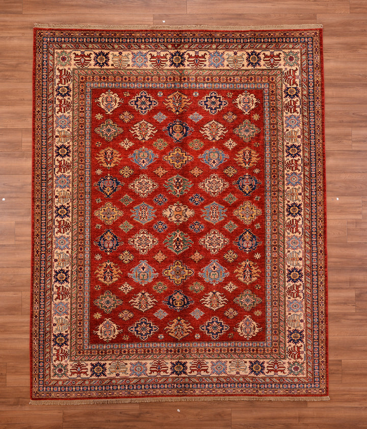 Shirvan Original Hand Woven Red Cream Vegetable Dyed Wool Carpet 245x304 7.45 Square Meters - 8x10 ft