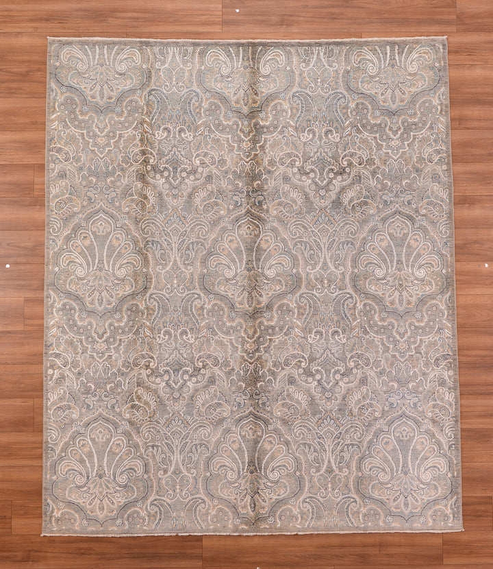 Uşak Farhan Original Hand Woven Gray Vegetable Dyed Wool Carpet 238x284 6.76 Square Meters - 8x10 ft