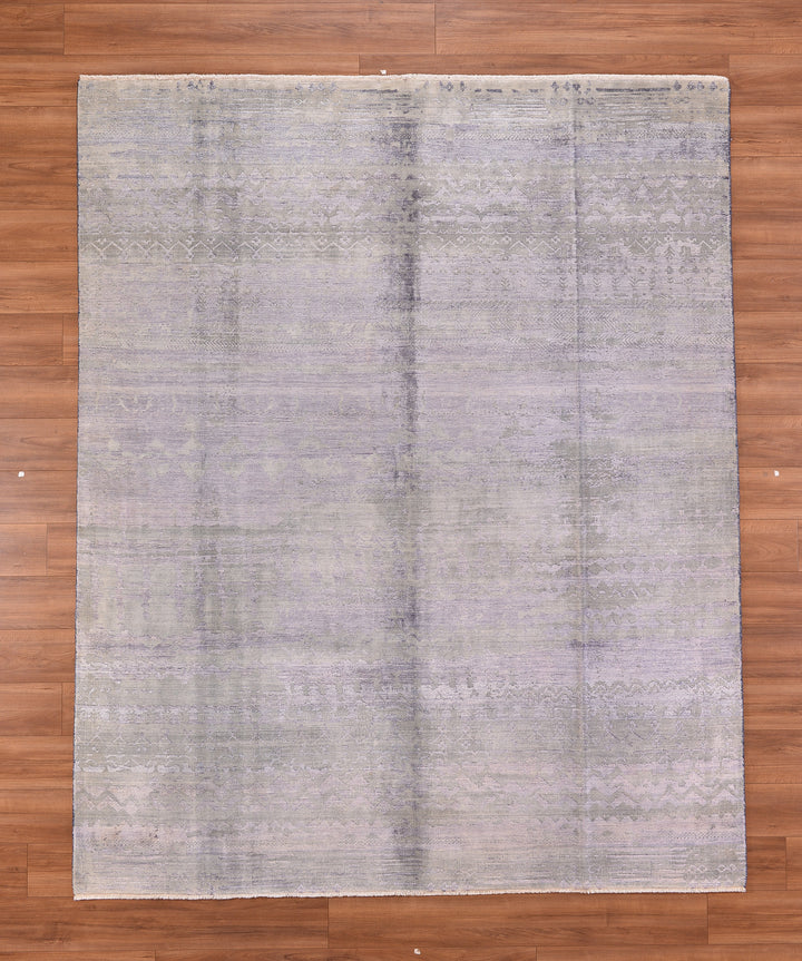 New Diamond Original Hand Woven Gray Wool Bamboo Carpet 243x299 7.27 Square Meters - 8x10 ft