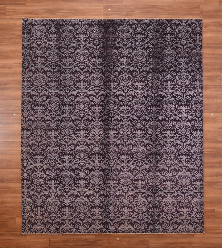 Fendi Original Hand Woven Anthracite Wool Bamboo Carpet 257x300 7.71 Square Meters - 8x10 ft