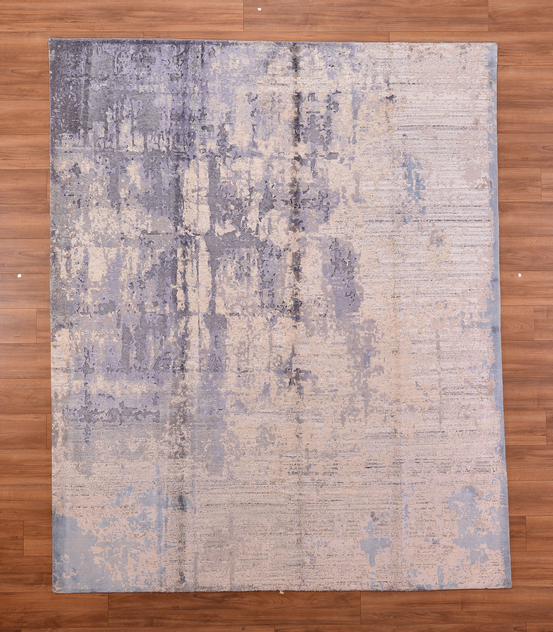 New Diamond Original Hand Woven Silver Blue Wool Bamboo Carpet 250x301 7.53 Square Meters - 8x10 ft