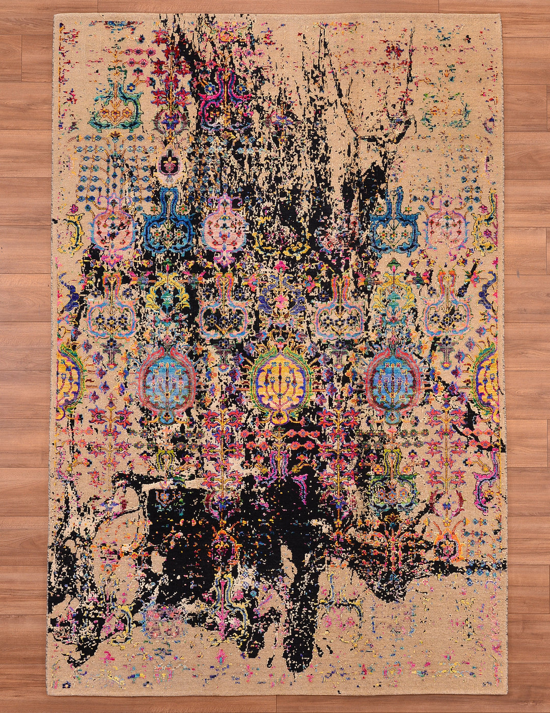 Oxidised Orjinal El Dokuması Multi Yün İpek Halı 182x271 4.93 Metrekare - 6x9 ft