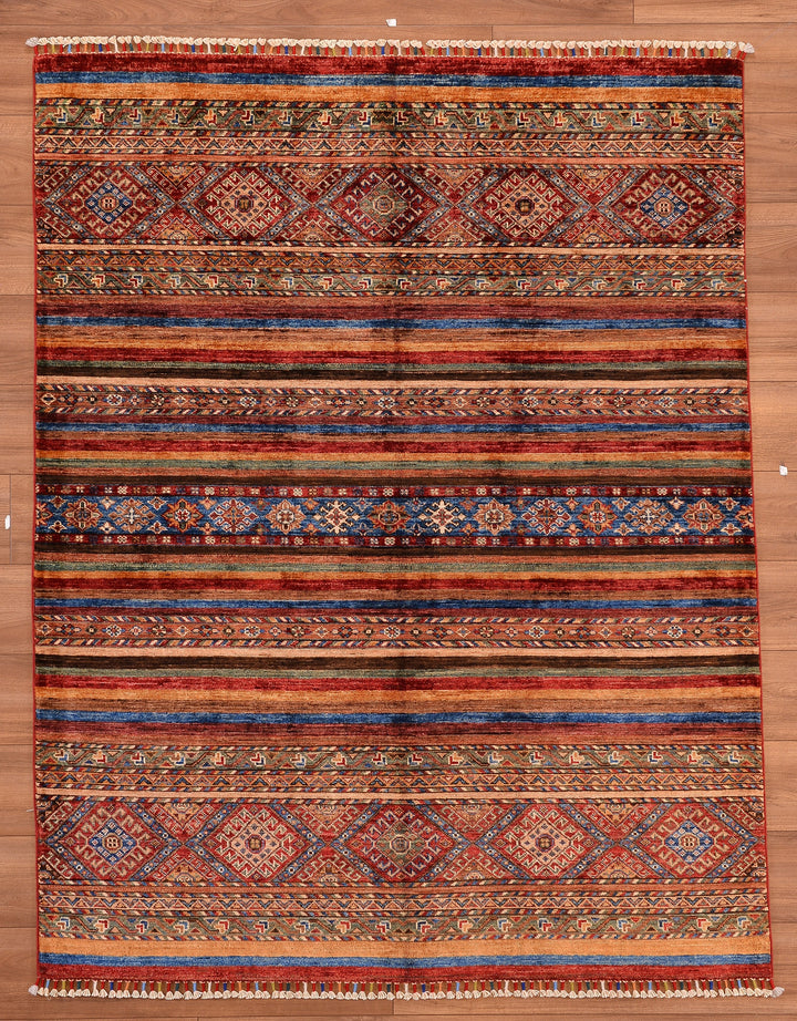 Khorjin Orjinal El Dokuması Multi Kök Boya Yün Halı 155x197 3.05 Metrekare - 5x6 ft