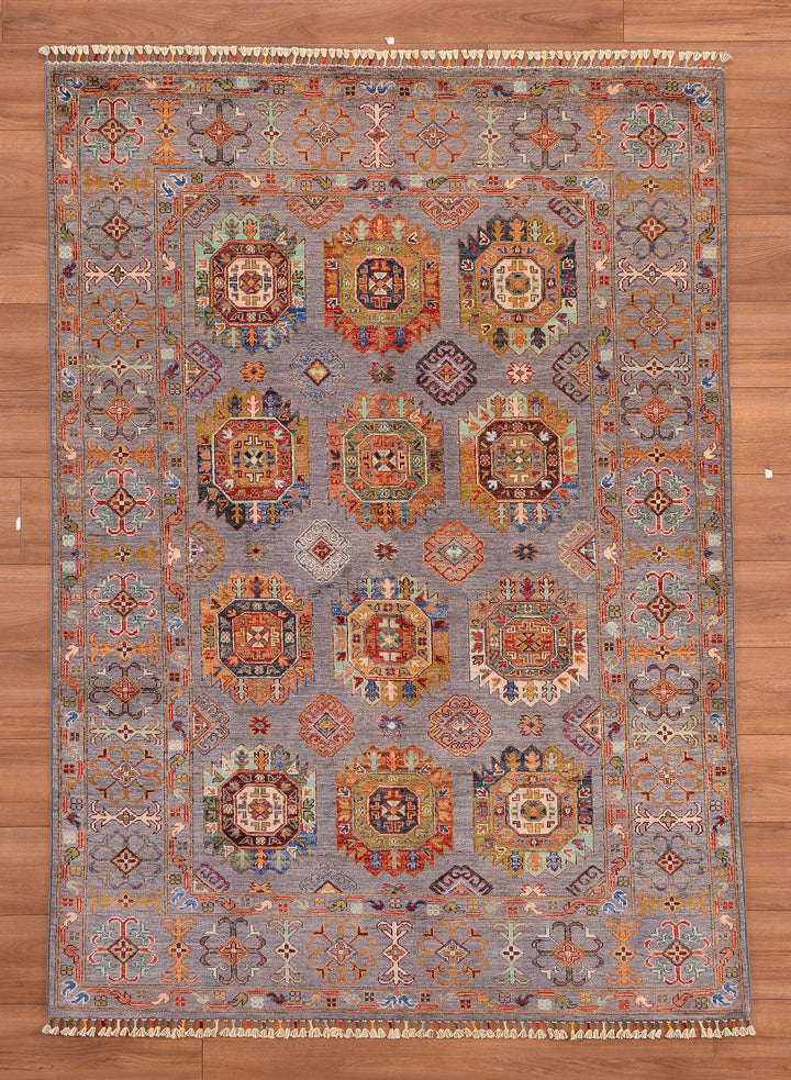 Veziri Original Hand Woven Gray Vegetable Dyed Wool Carpet 151x210 3.17 Square Meters - 5x7 ft