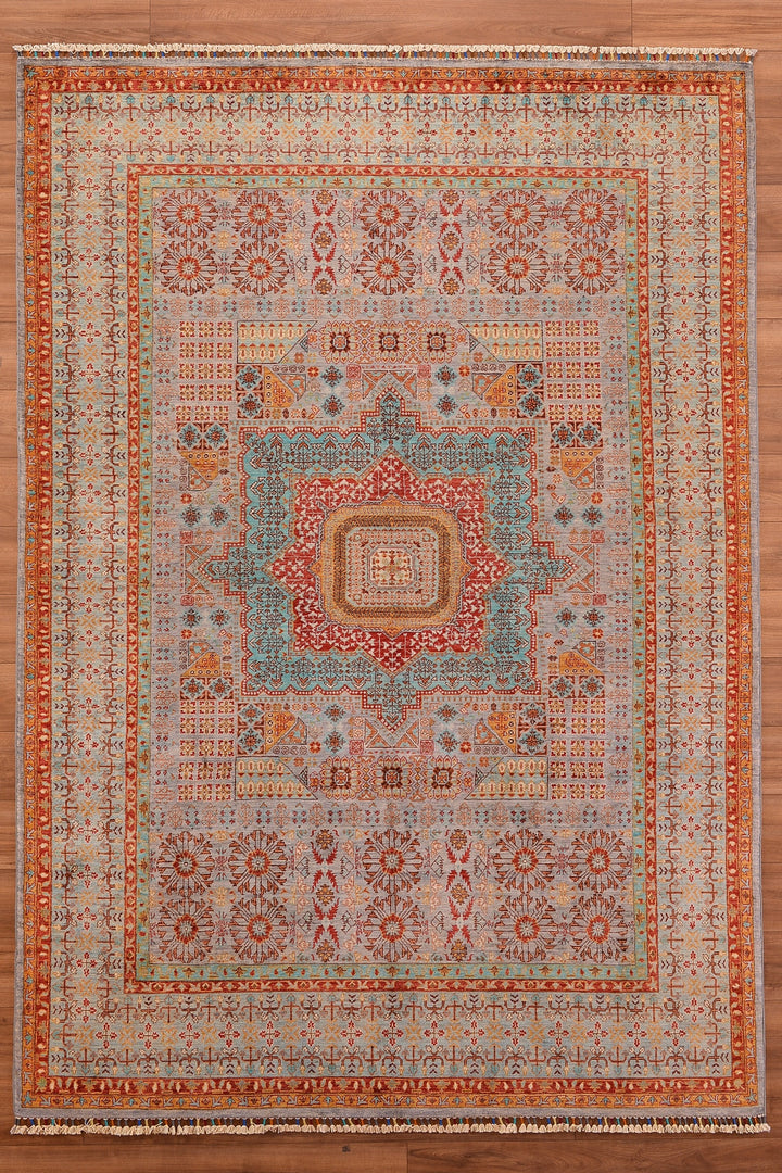 Mamluk Original Hand Woven Multi Vegetable Dyed Wool Carpet 210x300 6.30 Square Meters - 7x10 ft