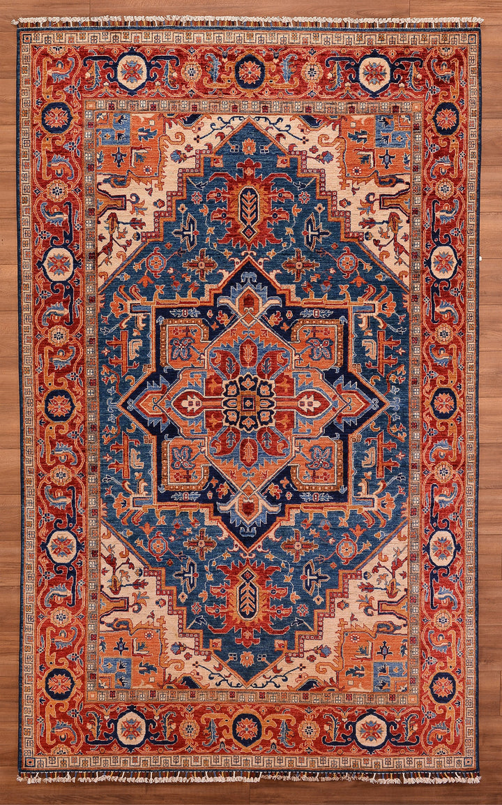 Heriz Original Hand Woven Multi Root Dyed Wool Carpet 199x312 6.21 Square Meters - 8x10 ft 