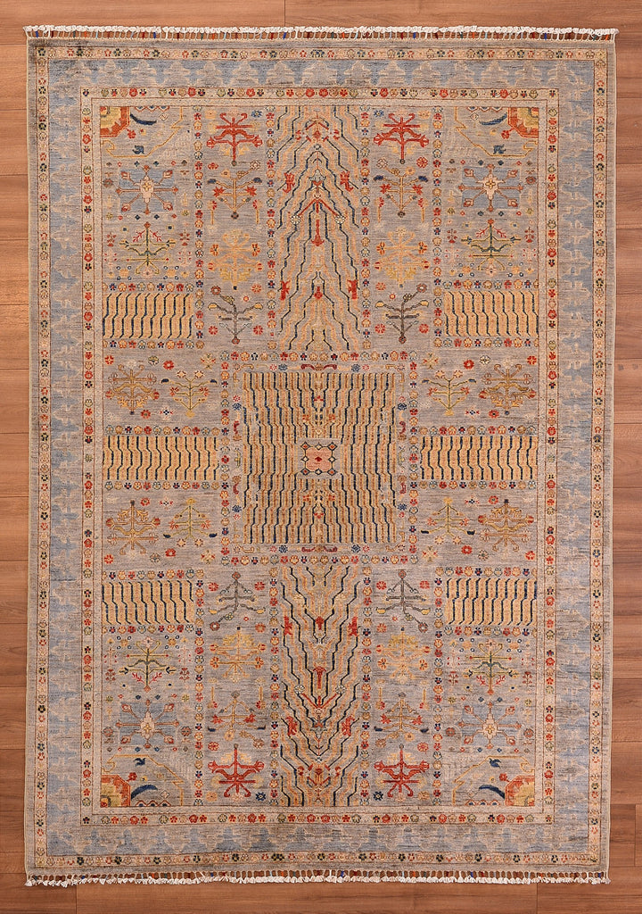 Veziri Original Hand Woven Beige Vegetable Dyed Wool Carpet 171x250 4.28 Square Meters - 5x9 ft