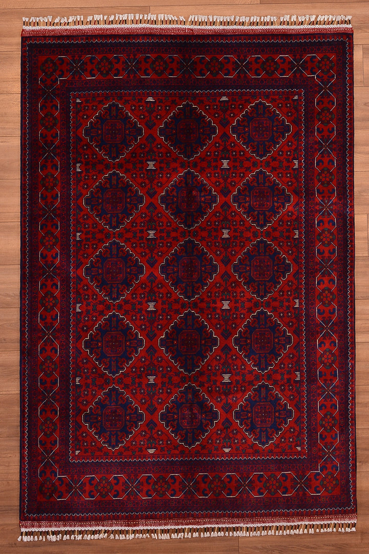 Afghan Carpet Hamyap Original Hand Woven Vegetable Dyed Wool 150x217 3.26 Square Meters - 5x6 ft