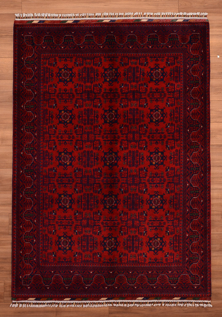 Afghan Carpet Hamyap Original Hand Woven Vegetable Dyed Wool 172x238 4.09 Square Meters - 5x6 ft