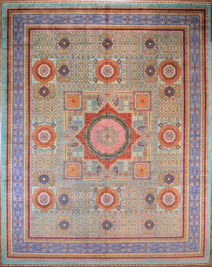 Mamluk Original Hand Woven Multi Vegetable Dyed Wool Carpet 397x498 19.77 Square Meters - 13x16 ft