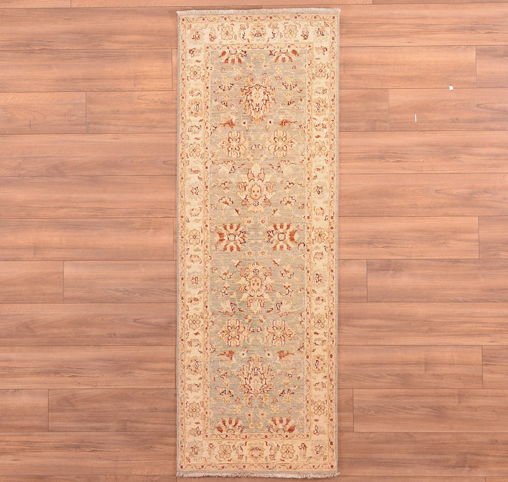 Uşak Original Hand Woven Runner Cream Vegetable Dyed Wool Carpet 0.72x209 1.50 Square Meters - 2x6 ft