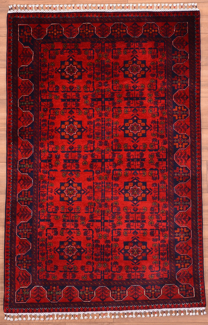 Afgan Halısı Hamyap Orjinal El Dokuması Kök Boya Yün 117x179 2.09 Metrekare - 3x5 ft