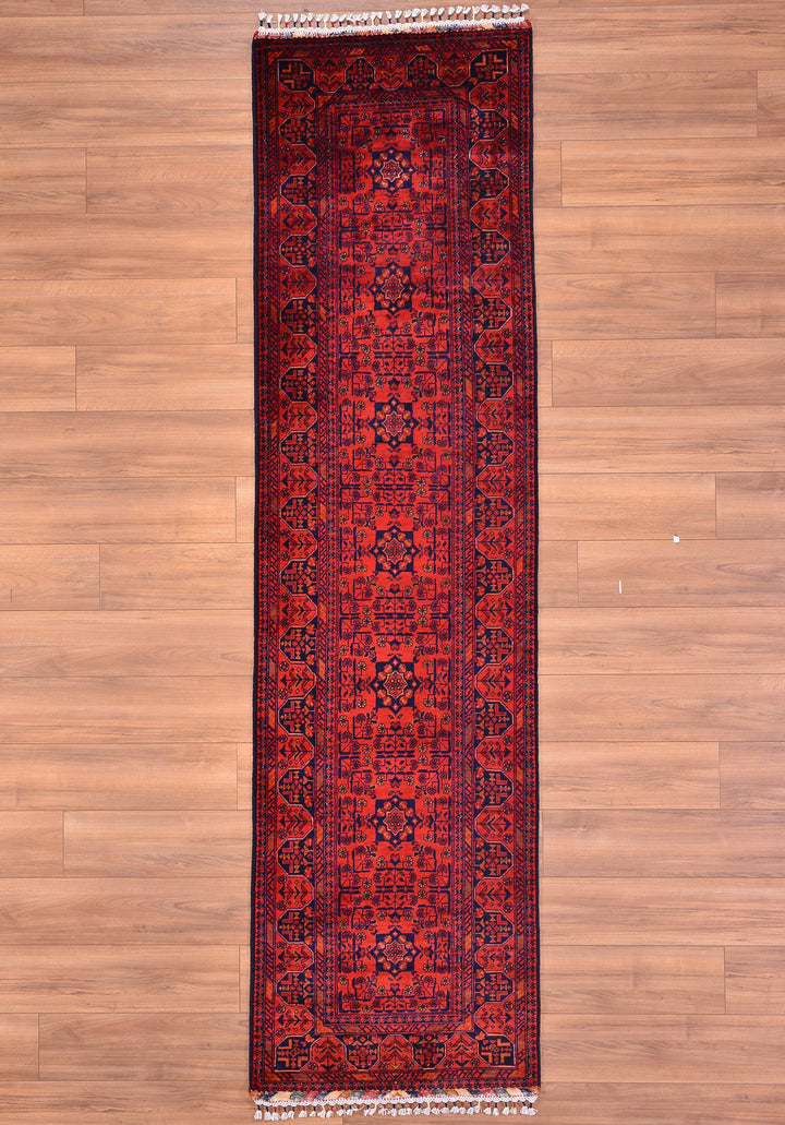 Afghan Carpet Hamyap Runner Original Hand Woven Vegetable Dyed Wool 0.79x304 2.40 Square Meters - 2x10 ft