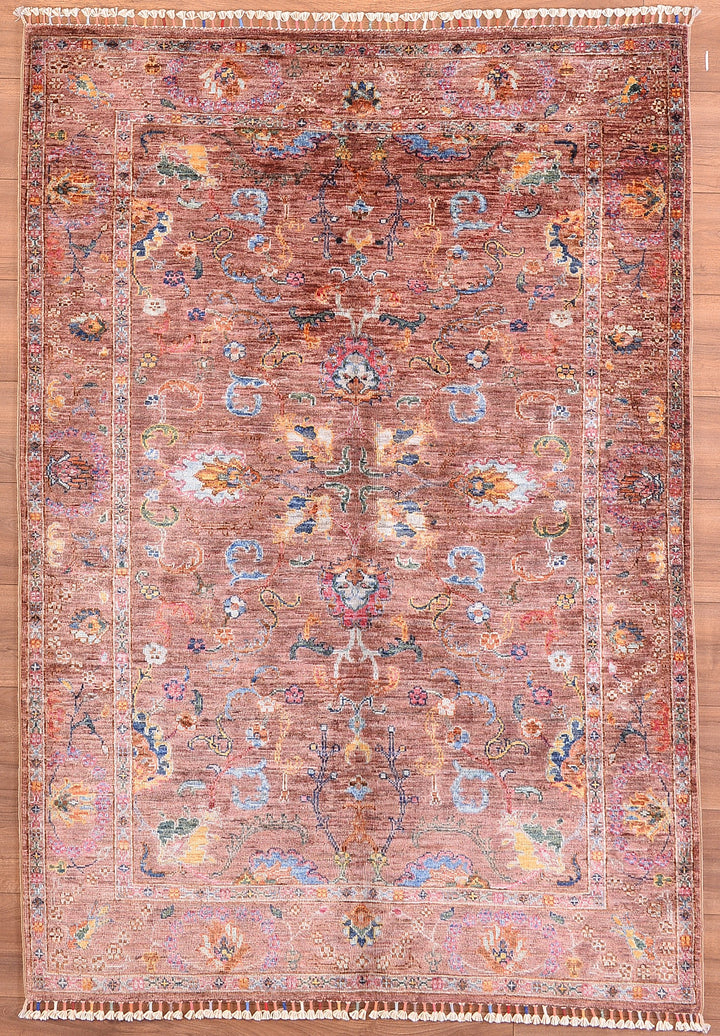 Sultani Binbirgece Orjinal El Dokuması Kiremit Kök Boya Yün Halı 127x181 2.30 Metrekare - 4x6 ft