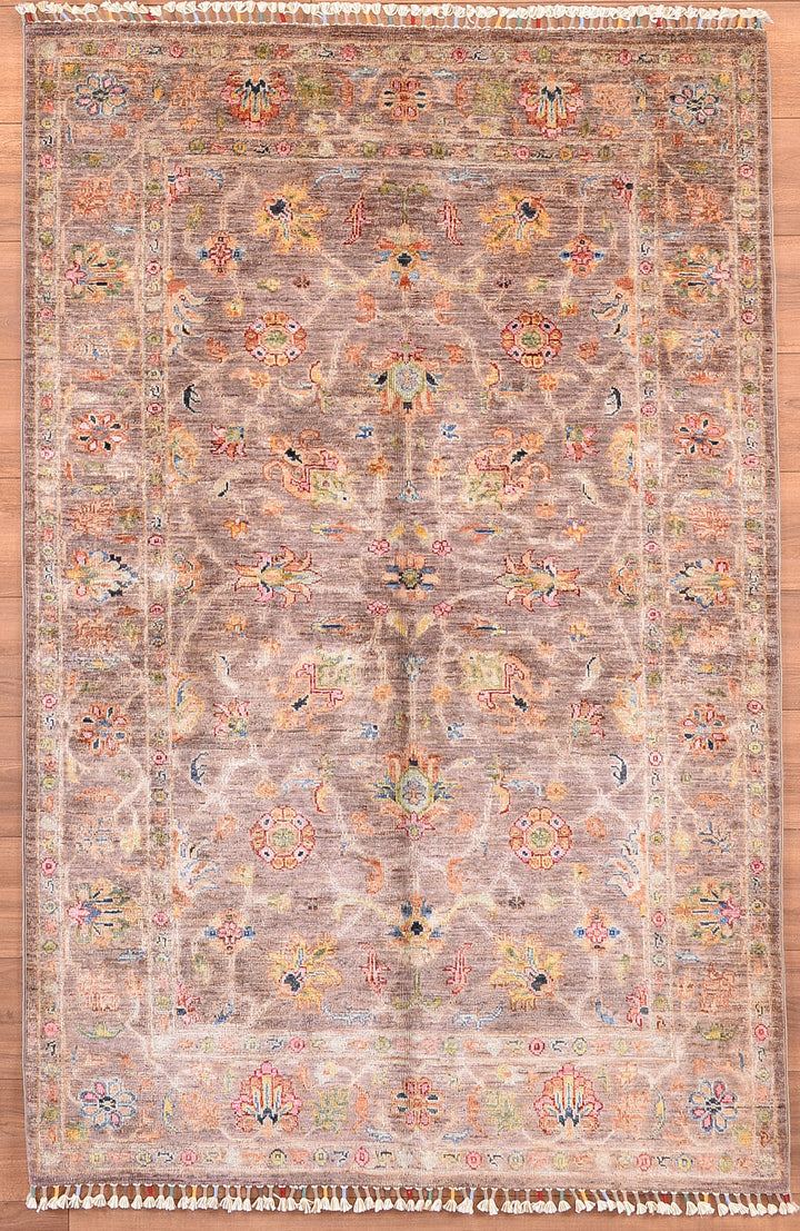 Sultani Binbirgece Original Hand Woven Brown Vegetable Dyed Wool Carpet 122x187 2.28 Square Meters - 3x5 ft