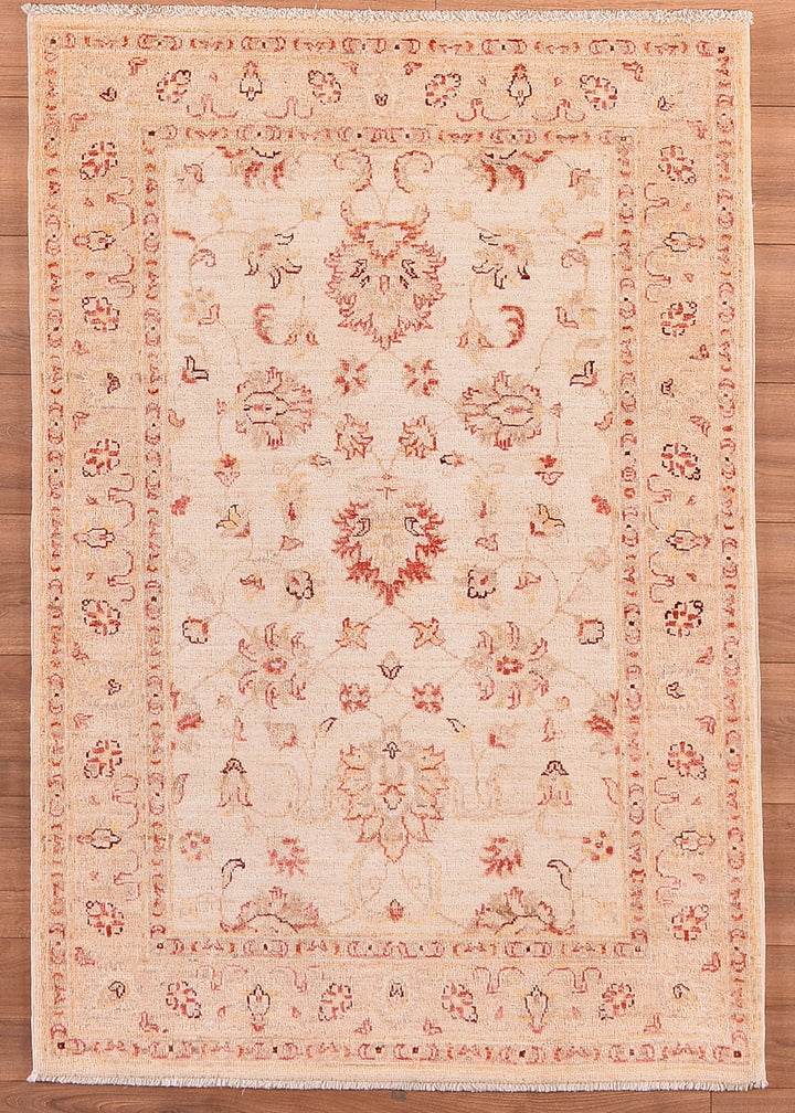 Uşak Original Hand Woven Cream Vegetable Dyed Wool Carpet 100x146 1.46 Square Meters - 3x5 ft