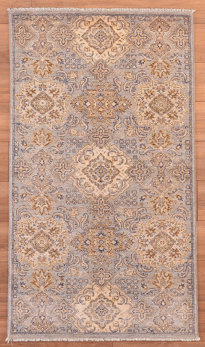 Uşak Original Hand Woven Cream Vegetable Dyed Wool Carpet 0.90x159 1.43 Square Meters - 3x5 ft