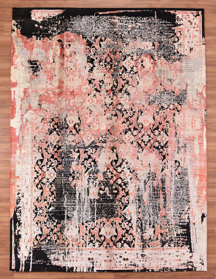 Oxidised Original Hand Woven Multi Wool Silk Carpet 274x368 10.08 Square Meters - 9x12 ft