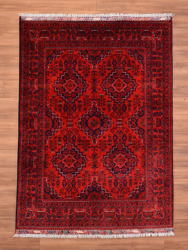 Afghan Carpet Hamyap Original Hand Woven Vegetable Dyed Wool 169x230 3.89 Square Meters - 5x7 ft