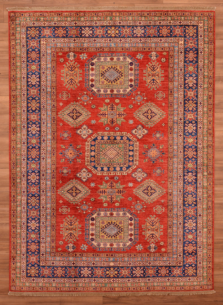 Shirvan Original Hand Woven Red Cream Vegetable Dyed Wool Carpet 219x300 6.57 Square Meters - 7x10 ft