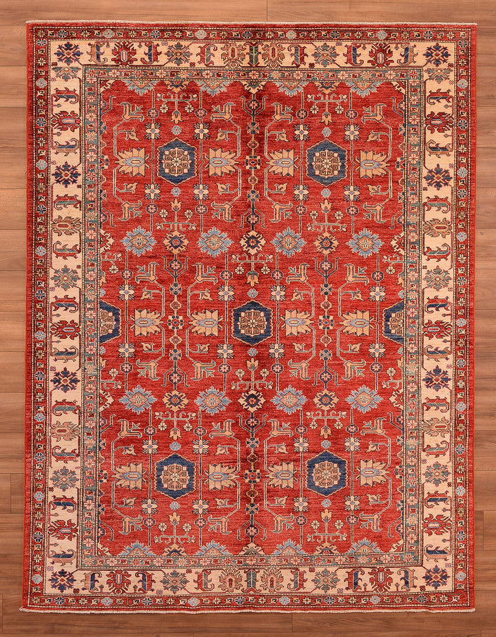 Shirvan Original Hand Woven Red Cream Vegetable Dyed Wool Carpet 212x279 5.91 Square Meters - 7x9 ft