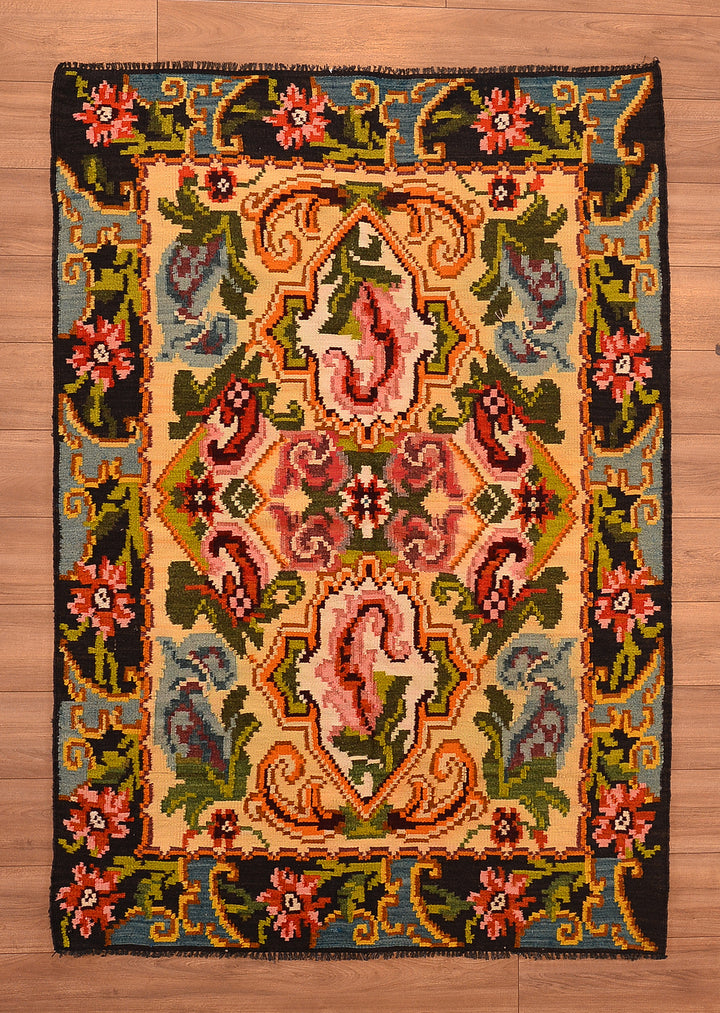 Karabağ Orjinal El Dokuması Kilim 136x202 2.74 Metrekare - 4x6 ft