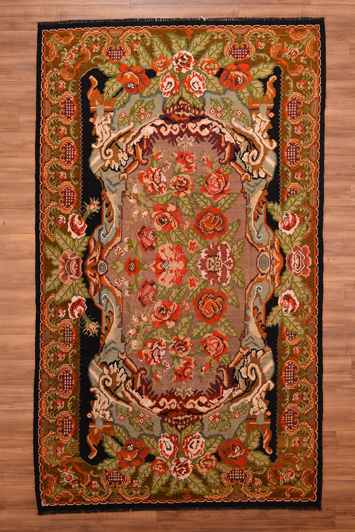 Karabağ Orjinal El Dokuması Kilim 221x374 8.26 Metrekare - 7x12 ft