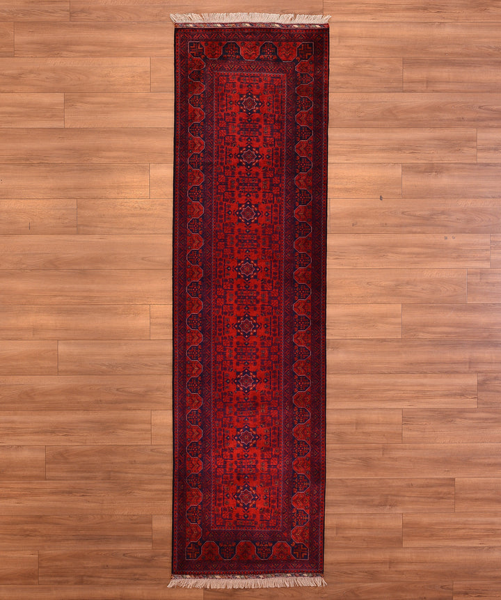 Afghan Carpet Runner Bilcik Original Hand Woven Vegetable Dyed Wool 0.83x299 2.43 Square Meters - 3x10 ft