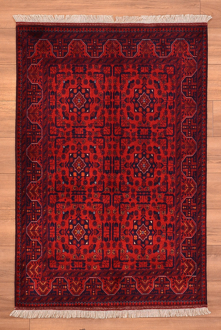 Afghan Carpet Bilcik Original Hand Woven Vegetable Dyed Wool 100x148 1.48 Square Meters - 3x5 ft