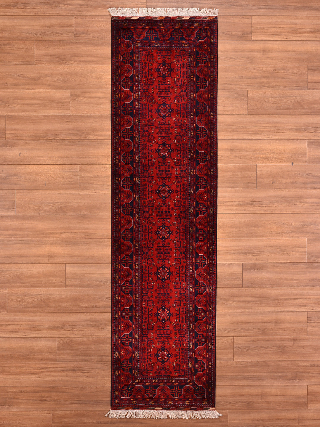 Afghan Carpet Runner Bilcik Original Hand Woven Vegetable Dyed Wool 0.81x303 2.45 Square Meters - 2x10 ft