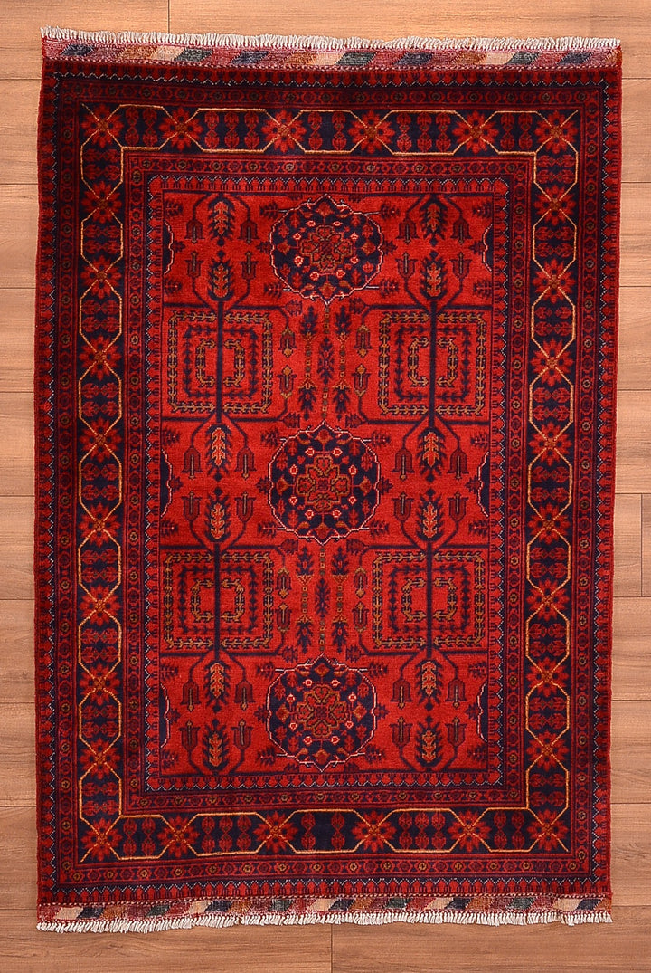 Afghan Carpet Hamyap Original Hand Woven Vegetable Dyed Wool 108x152 1.64 Square Meters - 3x5 ft