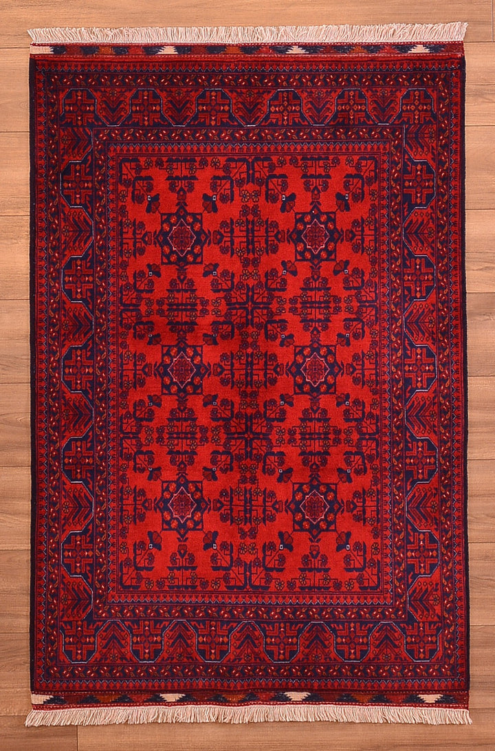 Afghan Carpet Bilcik Original Hand Woven Vegetable Dyed Wool 0.99x146 1.45 Square Meters - 3x4 ft