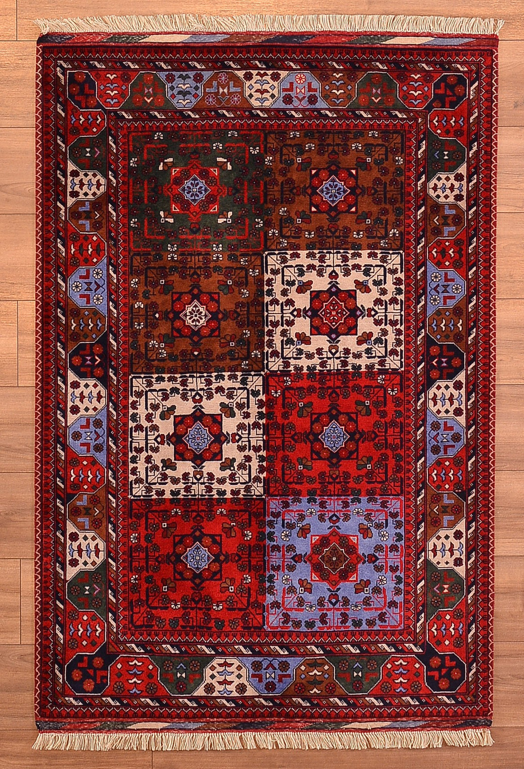 Afghan Carpet Bilcik Original Hand Woven Vegetable Dyed Wool 100x151 1.51 Square Meters - 3x5 ft