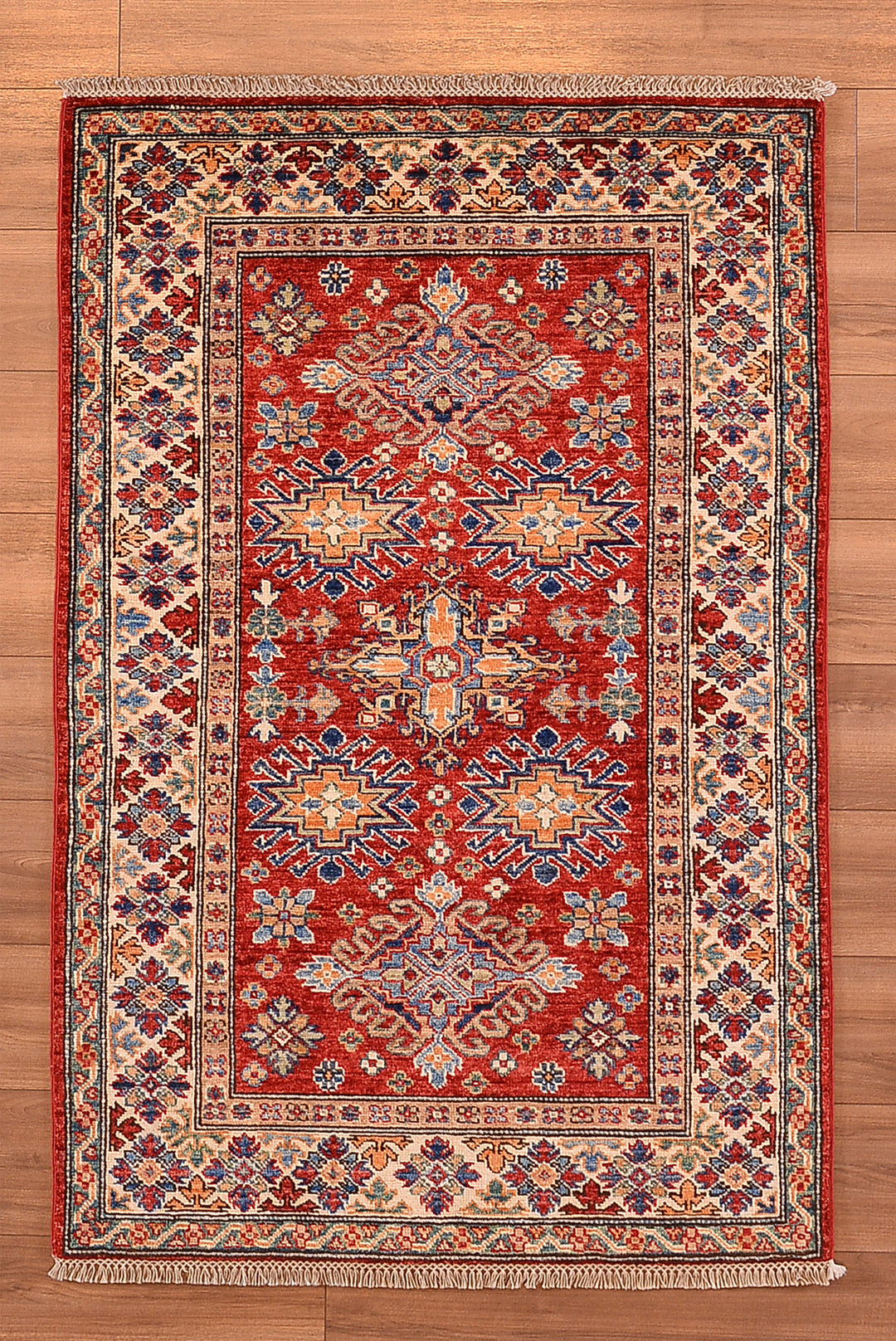 Şirvan Orjinal El Dokuması Kırmızı Kök Boya Yün Halı 102x156 1.59 Metrekare - 3x4 ft