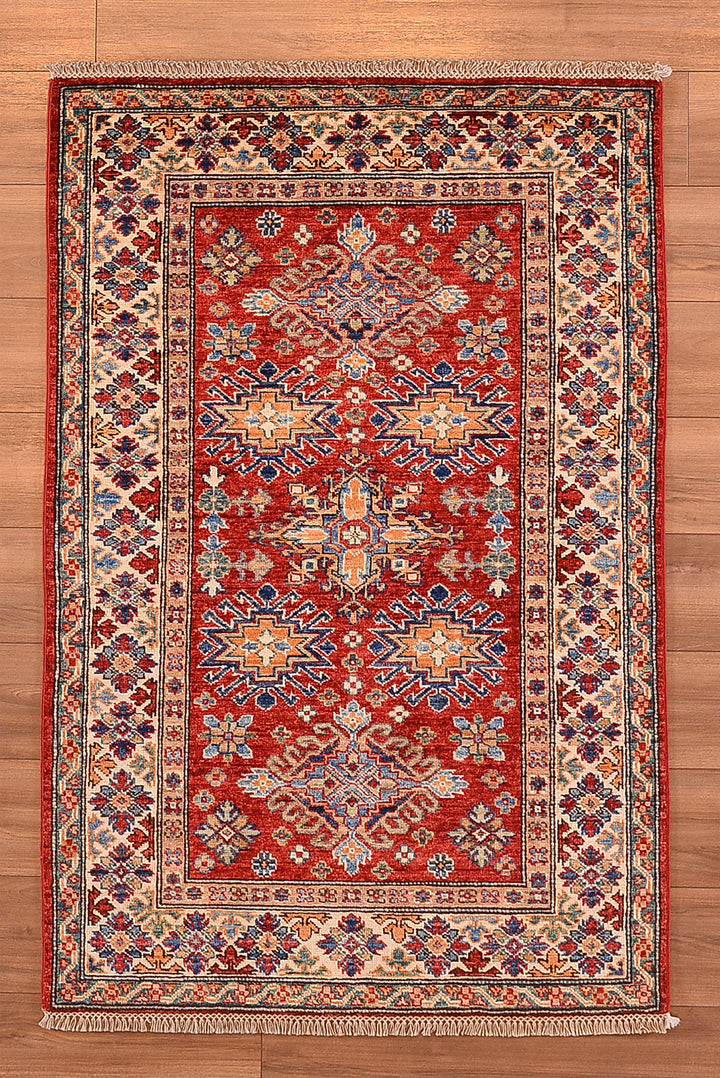 Şirvan Orjinal El Dokuması Kırmızı Kök Boya Yün Halı 102x156 1.59 Metrekare - 3x4 ft