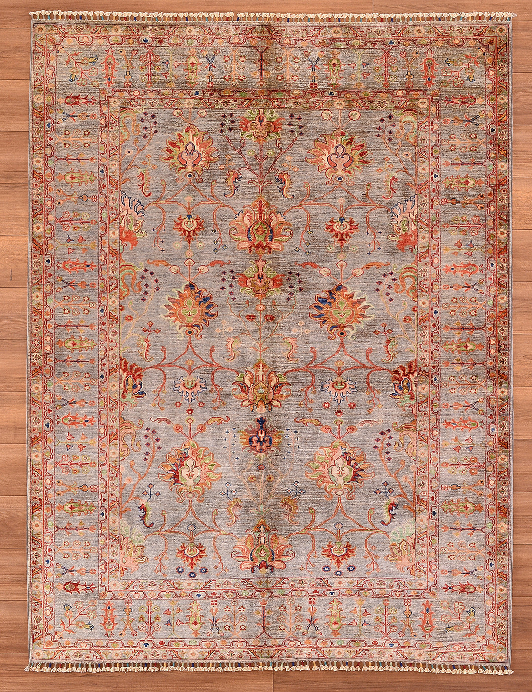 Sultani Binbirgece Orjinal El Dokuması Kahverengi Kök Boya Yün Halı 173x236 4.08 Metrekare - 5x8 ft