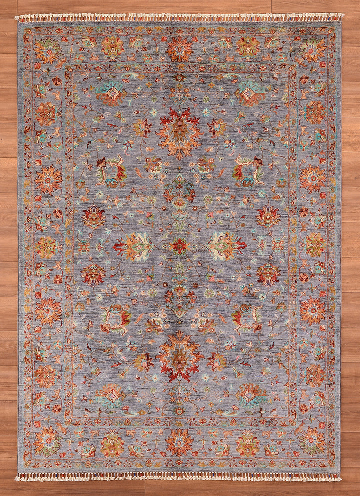 Sultani Binbirgece Original Hand Woven Gray Root Dye Wool Carpet 174x249 4.33 Square Meters - 5x8 ft 