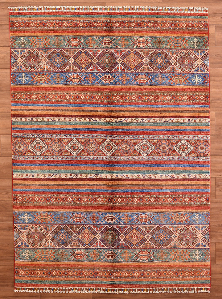 Khorjin Original Hand Woven Multi Root Dyed Wool Carpet 175x243 4.25 Square Meters - 6x9 ft