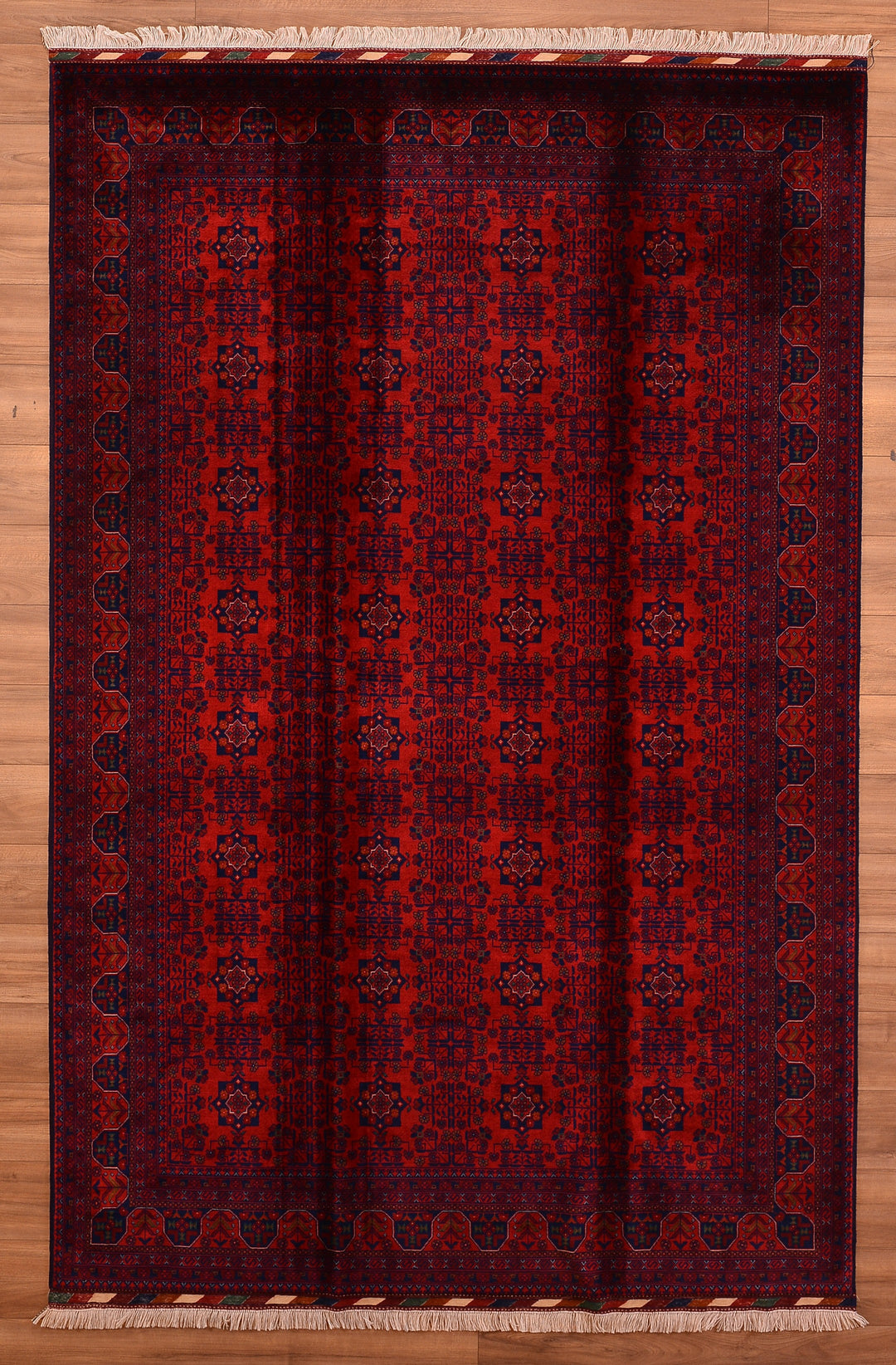 Afghan Carpet Bilcik Original Hand Woven Root Dye Wool 194x297 5.76 Square Meters - 7x10 ft 