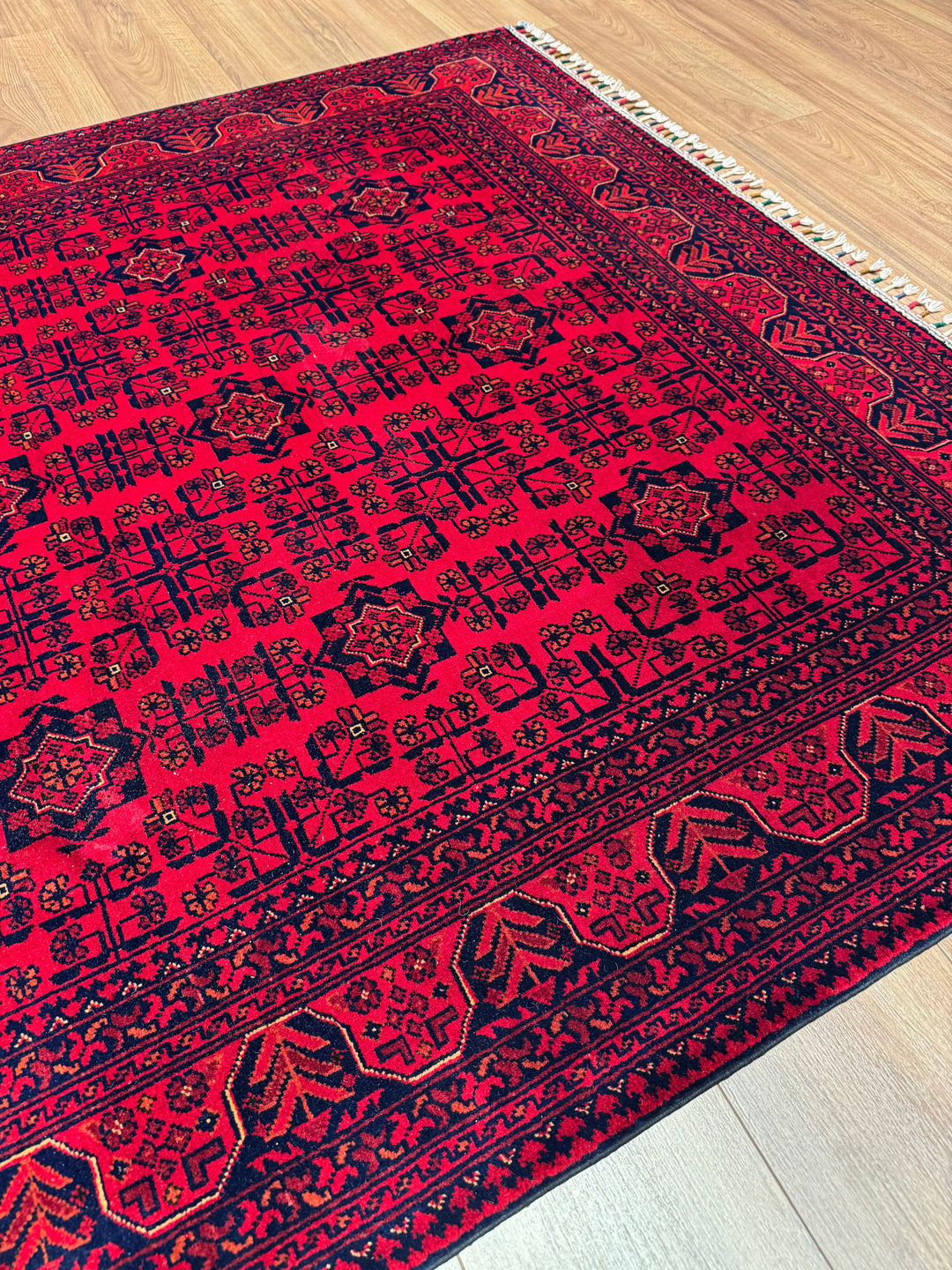 Afgan Halısı Hamyap Orijinal El Dokuması Kök Boya Yün 152x204 3.10 Metrekare - 5x6 ft