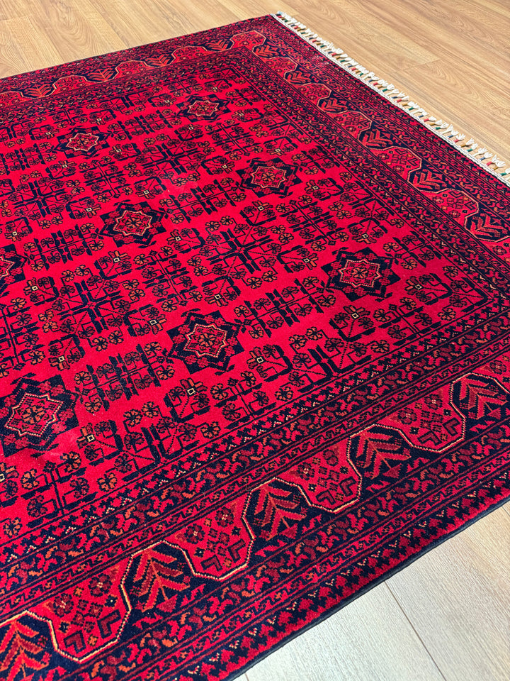 Afgan Halısı Hamyap Orijinal El Dokuması Kök Boya Yün 152x204 3.10 Metrekare - 5x6 ft