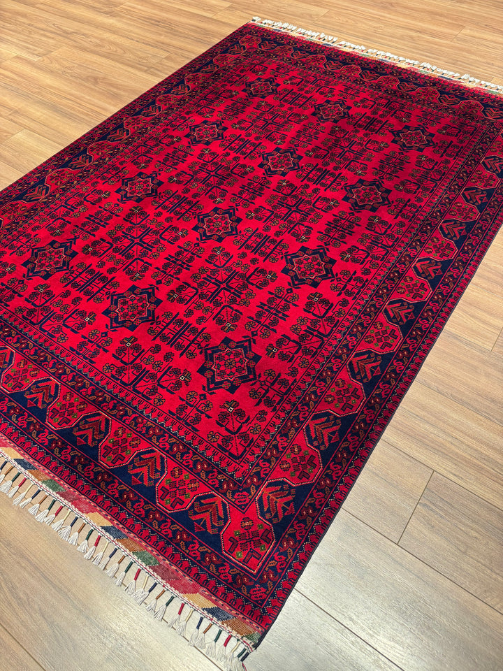 Afgan Halısı Hamyap Orijinal El Dokuması Kök Boya Yün 150x209 3.14 Metrekare - 5x6 ft
