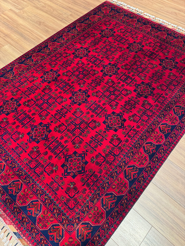 Afgan Halısı Hamyap Orijinal El Dokuması Kök Boya Yün 150x209 3.14 Metrekare - 5x6 ft