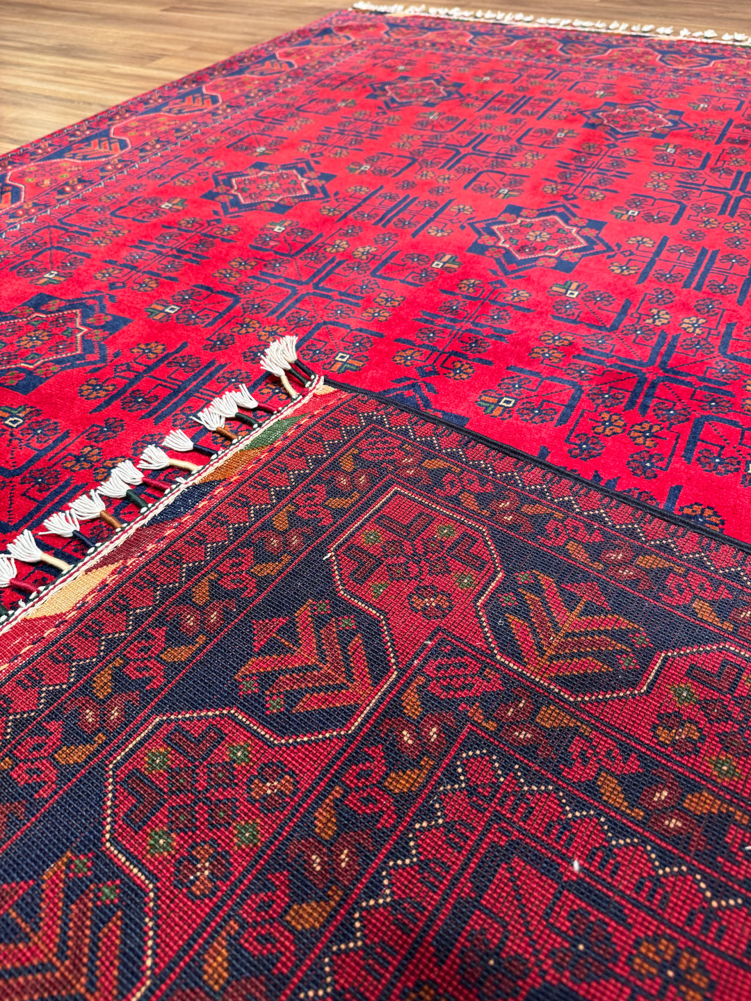 Afgan Halısı Hamyap Orijinal El Dokuması Kök Boya Yün 150x209 3.14 Metrekare - 5x6 ft