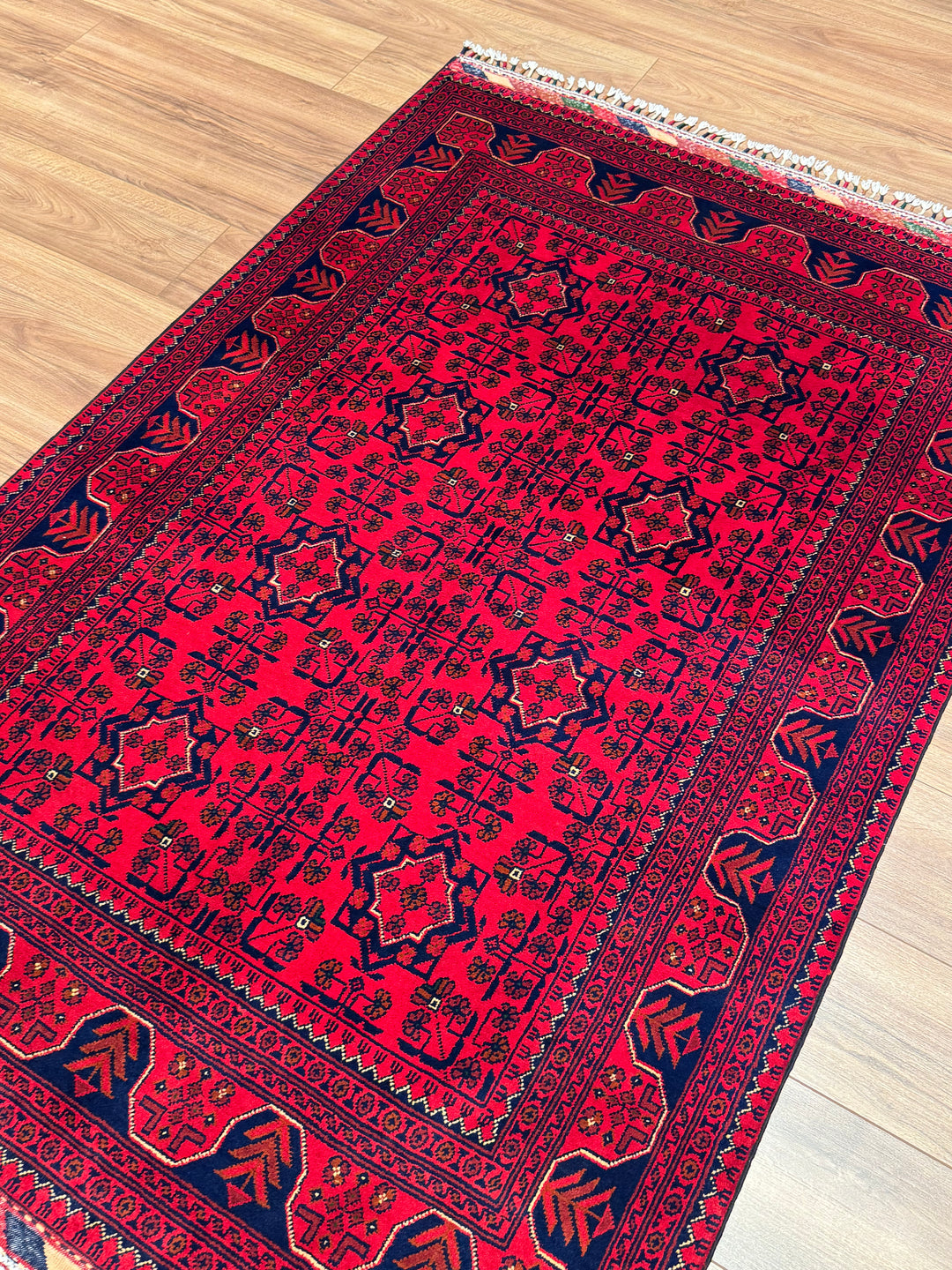 Afgan Halısı Hamyap Orijinal El Dokuması Kök Boya Yün 122x179 2.18 Metrekare - 4x6 ft