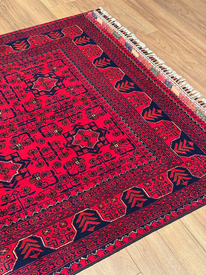 Afgan Halısı Hamyap Orijinal El Dokuması Kök Boya Yün 122x179 2.18 Metrekare - 4x6 ft