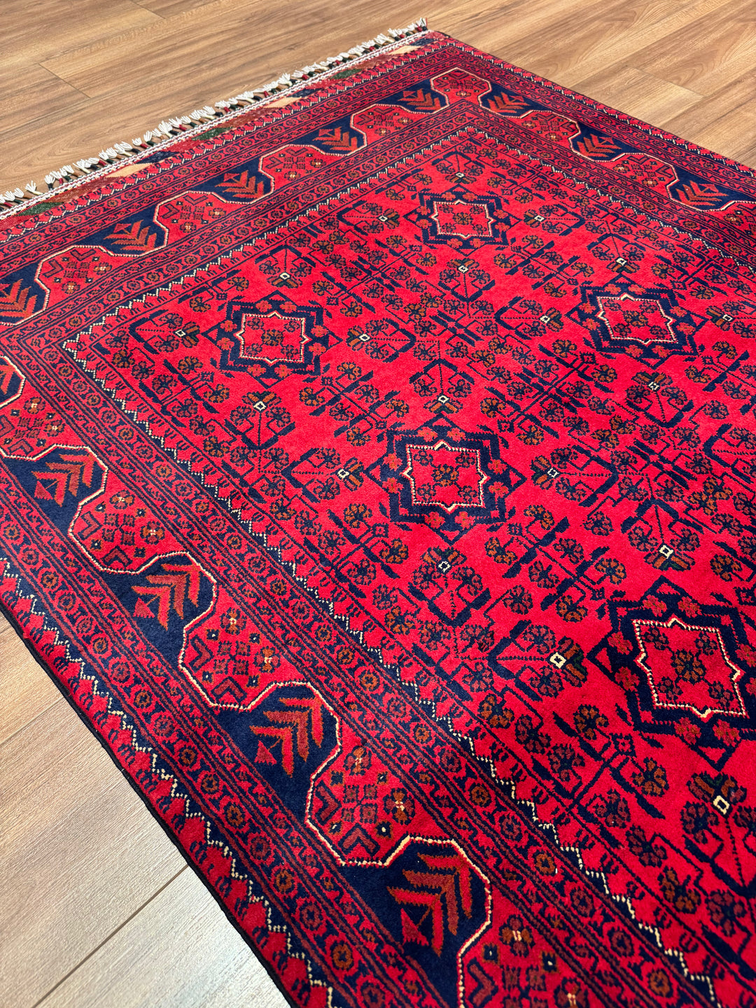 Afgan Halısı Hamyap Orijinal El Dokuması Kök Boya Yün 122x179 2.18 Metrekare - 4x6 ft