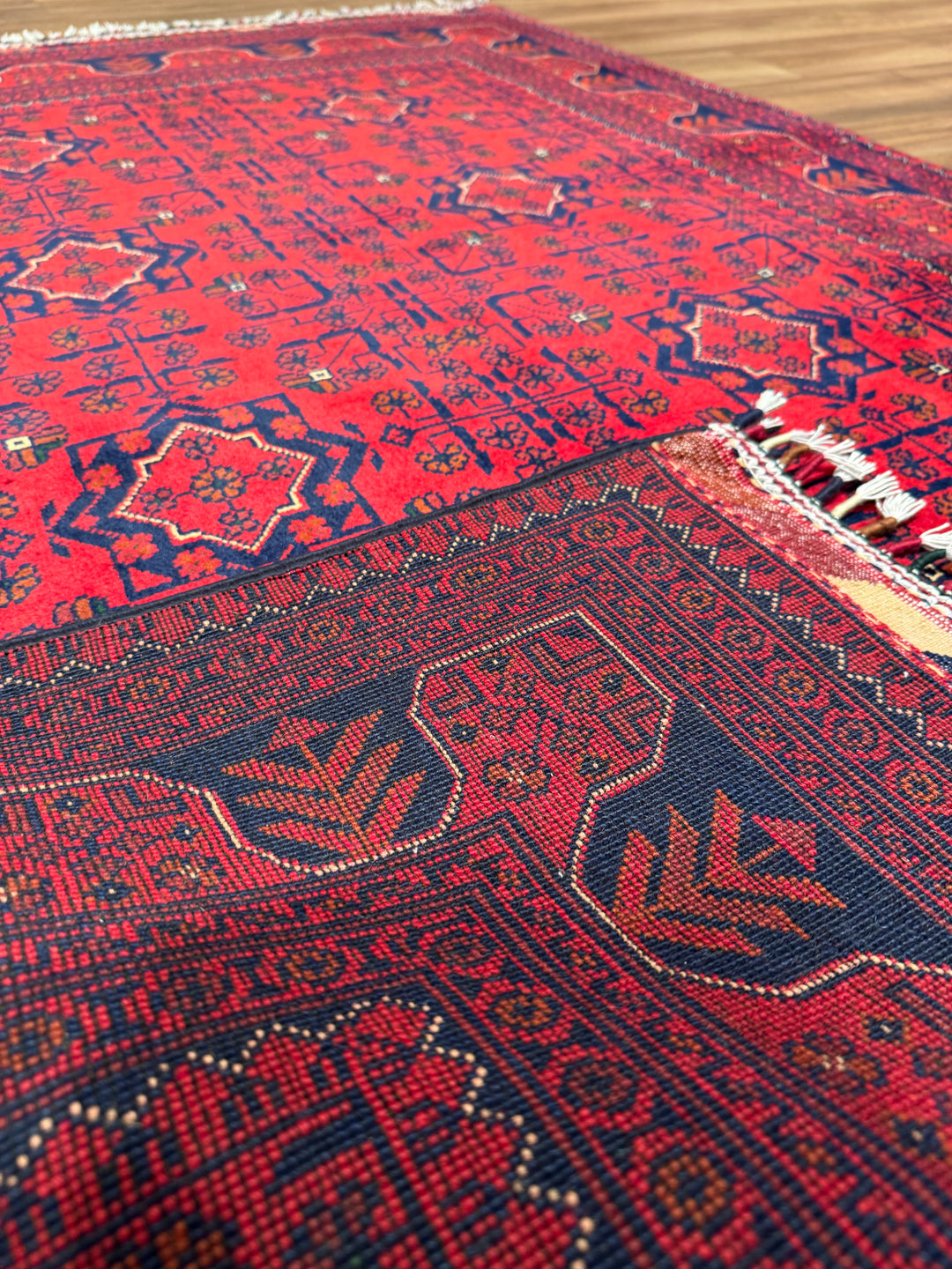 Afgan Halısı Hamyap Orijinal El Dokuması Kök Boya Yün 122x179 2.18 Metrekare - 4x6 ft