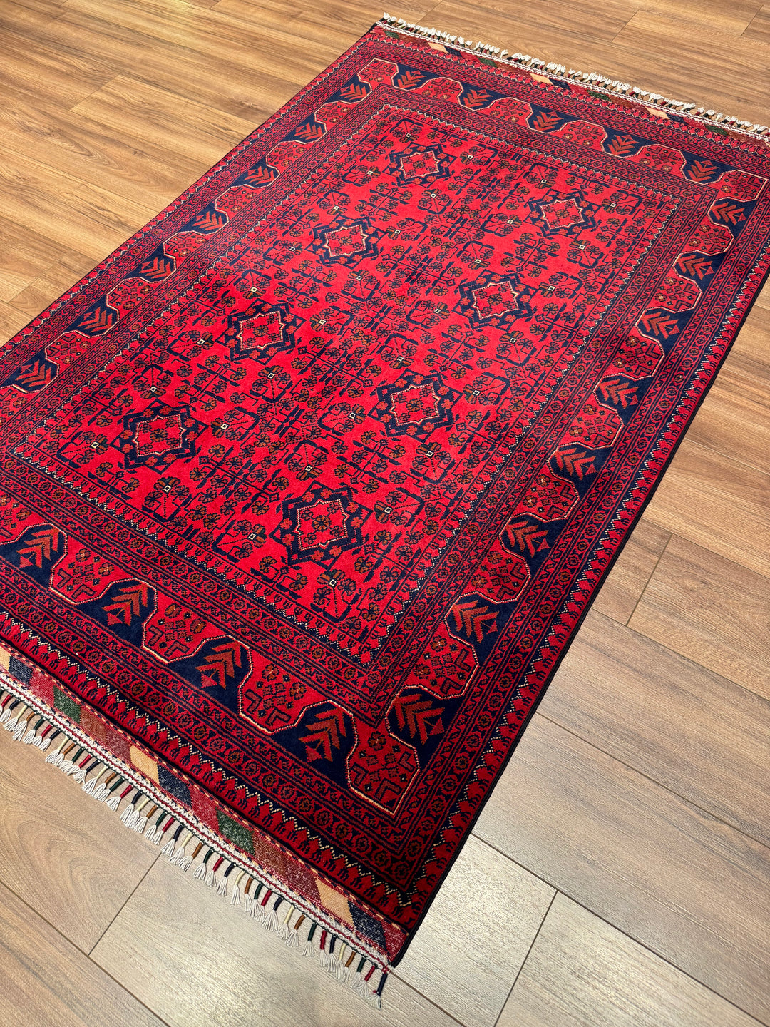 Afgan Halısı Hamyap Orijinal El Dokuması Kök Boya Yün 122x179 2.18 Metrekare - 4x6 ft